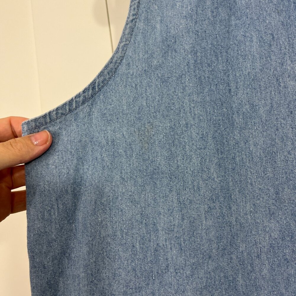 Vintage 90s Large Blue Looney Tunes Button Down Sleeveless Collared Vest - Picture 3 of 12